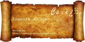 Csernik Áron névjegykártya